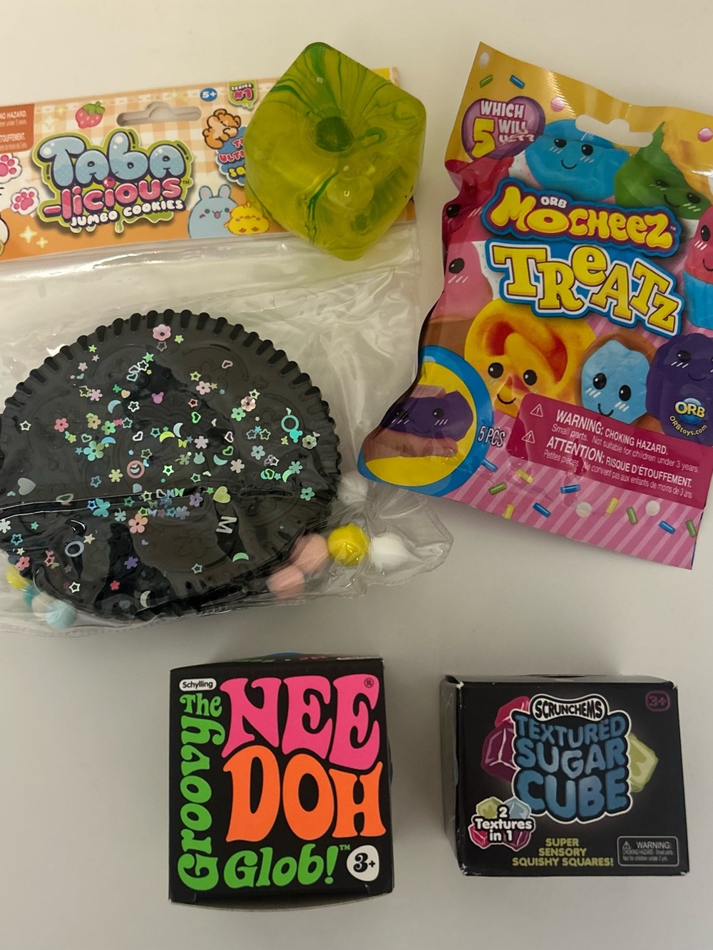 Squish Bundle including authentic The Groovy Glob NeeDoh in Blue